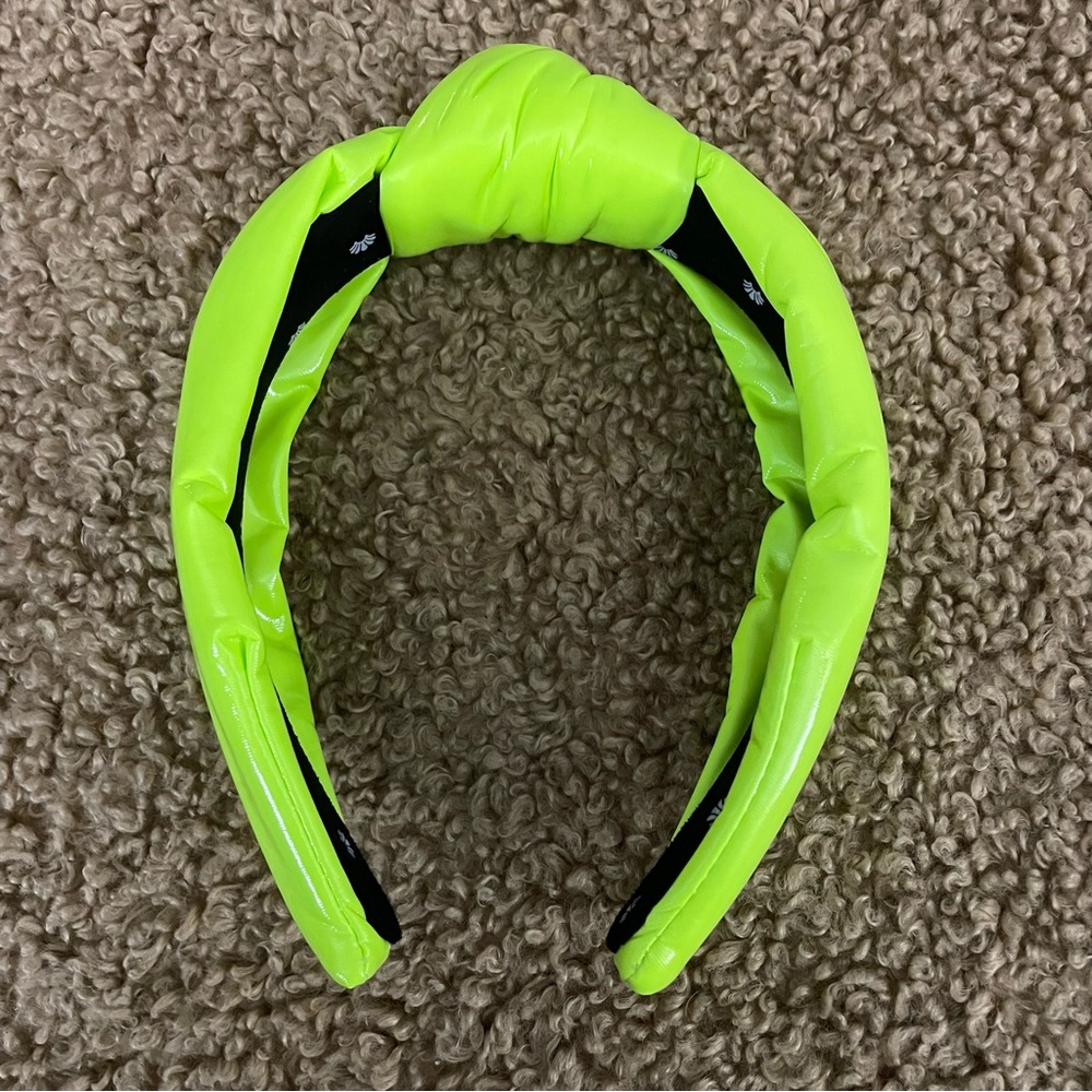 Shiny lime green knotted headband